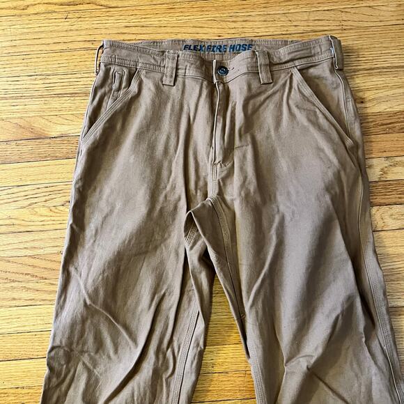Duluth Trading Pants Mens 32 X30 Fire Hose Brown Work Canvas Work - Picture 2 of 13